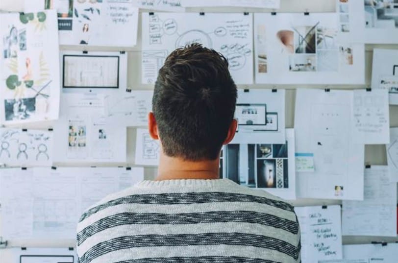 A Man Focused on Planning a Task