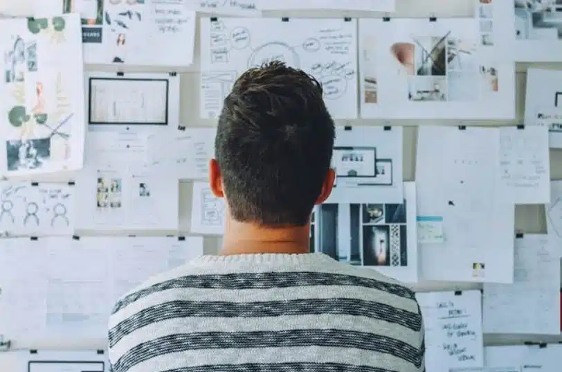 A Man Focused on Planning a Task