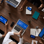 Professionals working on their devices Professionals working on their devices