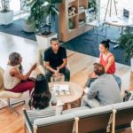 group-meeting Colleagues in a group meeting