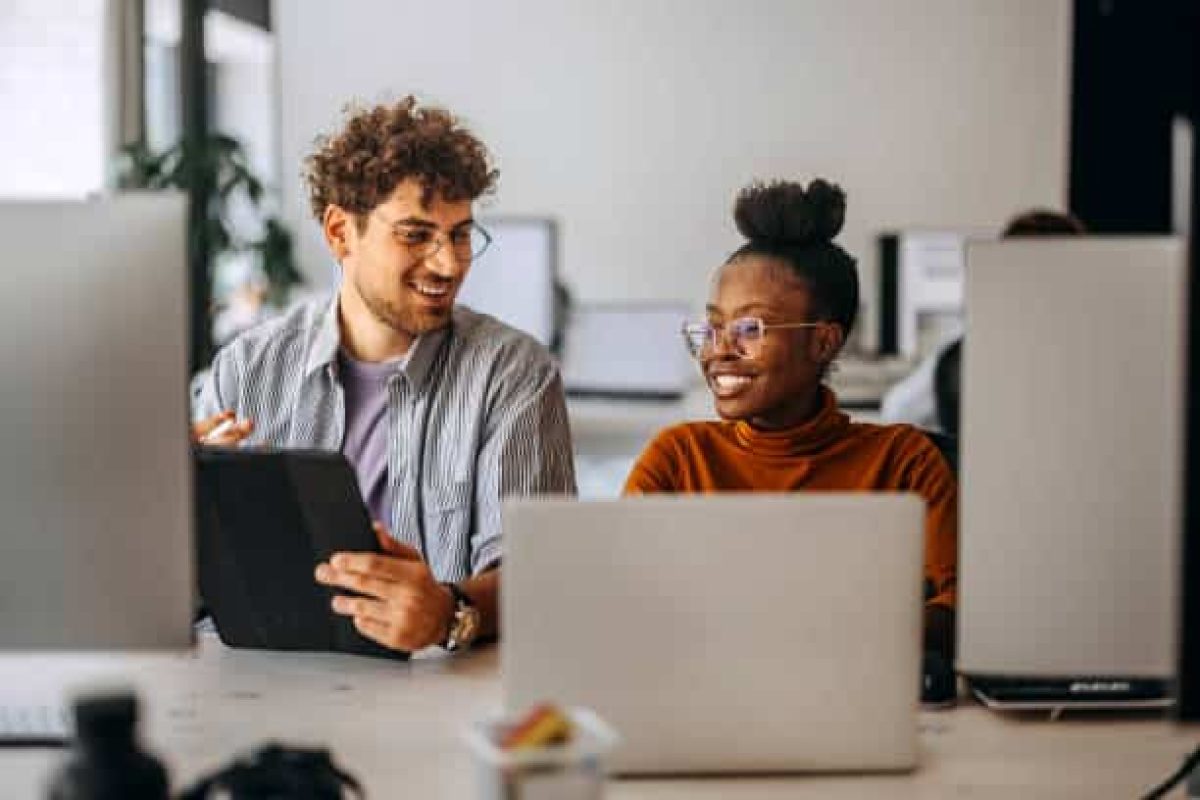 Two colleagues working