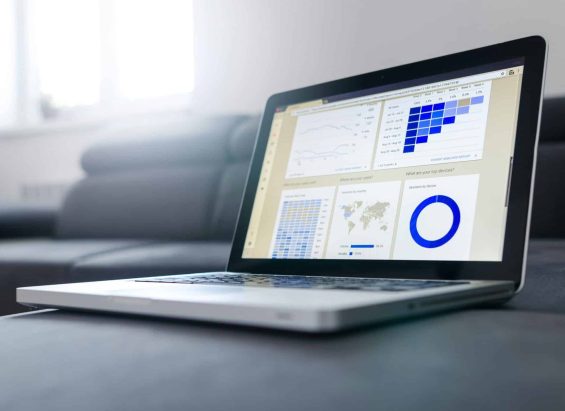 Smart dashboard interface showing live business insights
