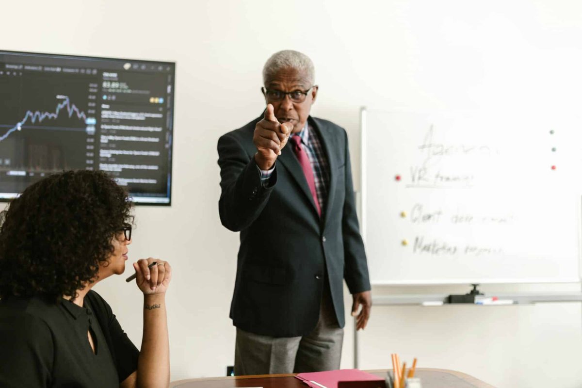 man-at-work A confident man explaining a complex idea