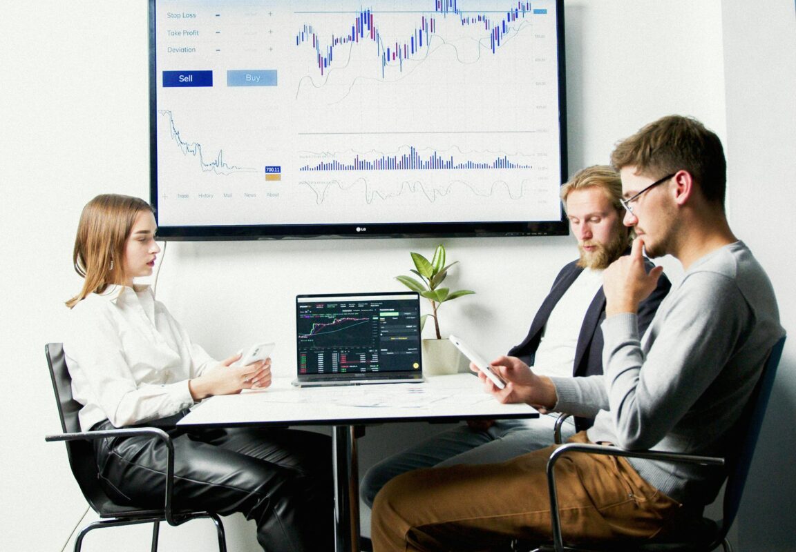 teams-analyzing-market Team analyzing performance charts and graphs